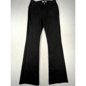 Lee Bootcut‎ Jeans Womens 8M Black Denim Cotton Mid Rise Regular Fit Dark Wash